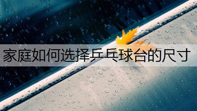 家庭如何选择乒乓球台的尺寸
